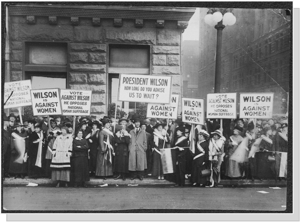 President Wilson was no friend to The Suffrage Movement, Washington DC 1916